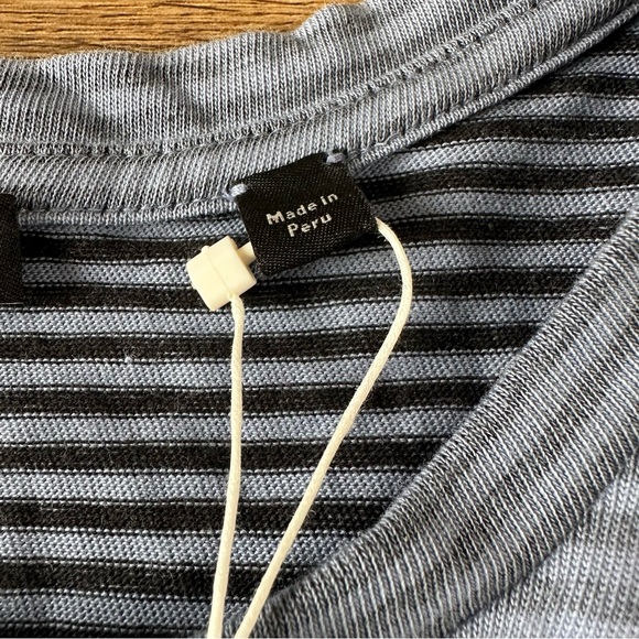 Vince Short Sleeve Crewneck Cotton T-Shirt Blue Stripes Preppy Mens XXL 2XL NWT - Picture 4 of 12